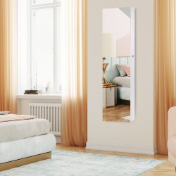 Korukaappi seinäpeilillä ja LED-valaistuksella, valkoinen