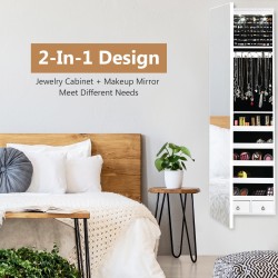 Korukaappi seinäpeilillä ja LED-valaistuksella, valkoinen