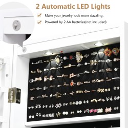 Korukaappi seinäpeilillä ja LED-valaistuksella, valkoinen