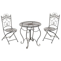 Nostalginen rautainen istuinryhmä terassille ja puutarhaan antiikkipatinalla