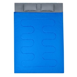 Erittäin suuri vedenkestävä sininen kaksinkertainen makuupussi