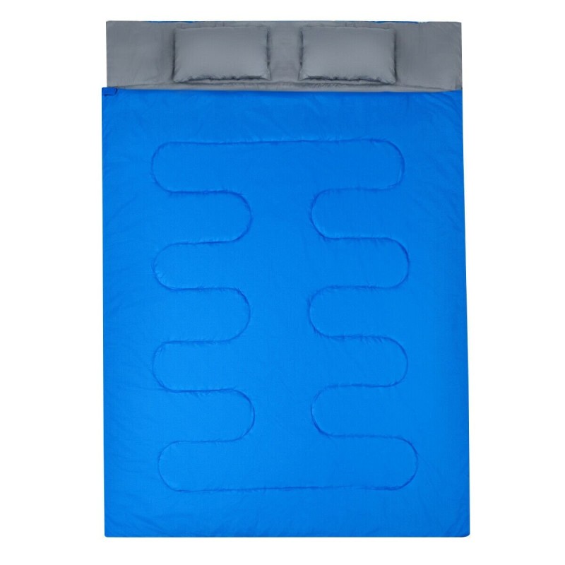 Erittäin suuri vedenkestävä sininen kaksinkertainen makuupussi