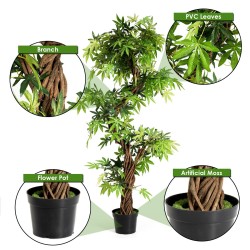 Keinotekoinen punainen viiniköynnös bonsai sisä- ja ulkokäyttöön