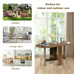 Monikäyttöinen ruskea taitettava puupöytä tilansäästöön