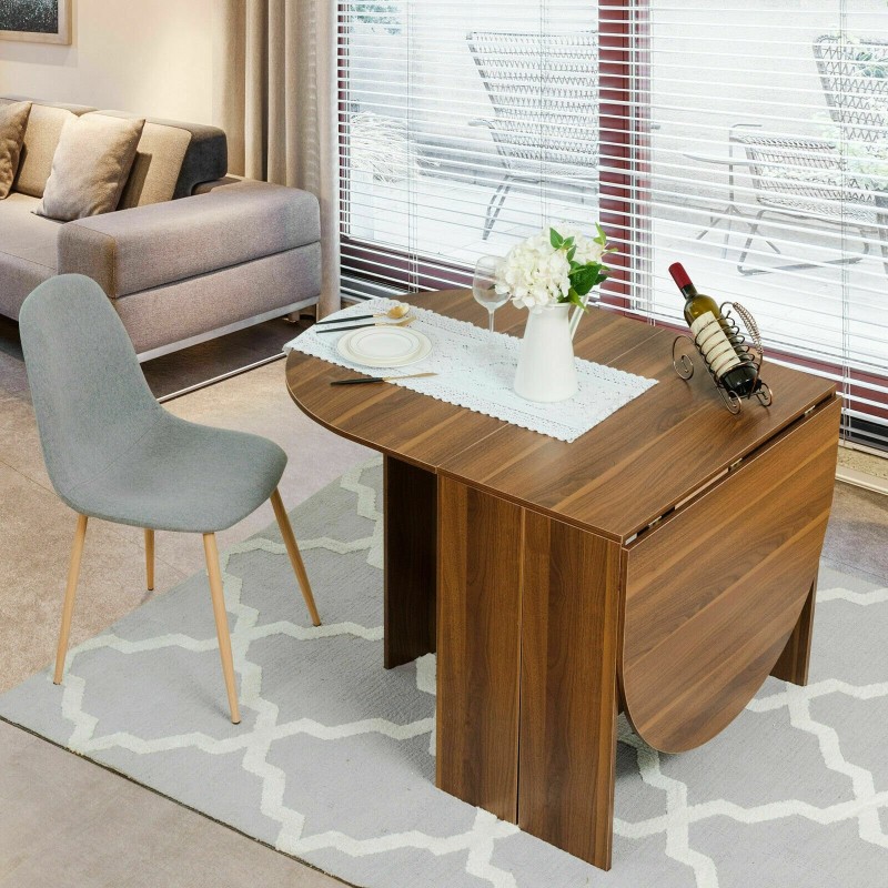 Monikäyttöinen ruskea taitettava puupöytä tilansäästöön