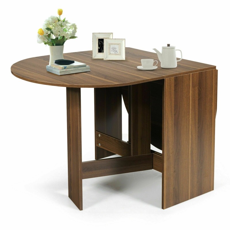 Monikäyttöinen ruskea taitettava puupöytä tilansäästöön