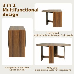 Monikäyttöinen ruskea taitettava puupöytä tilansäästöön