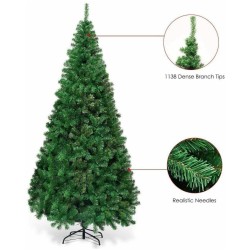 Keinotekoinen joulukuusi metallijalustalla, vihreä, 240 cm