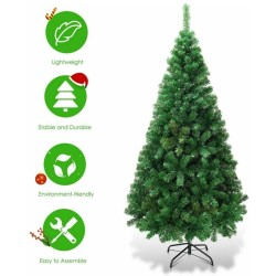 Keinotekoinen joulukuusi metallijalustalla, vihreä, 240 cm