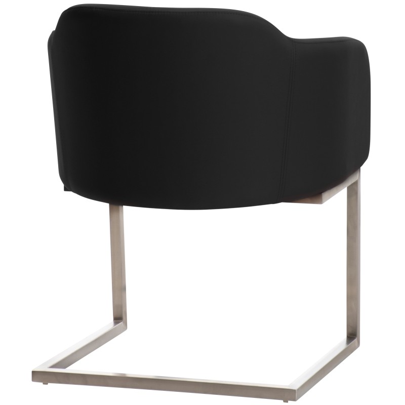 Magnus keinonahkainen vierailutuoli keinuvalla teräsrungolla