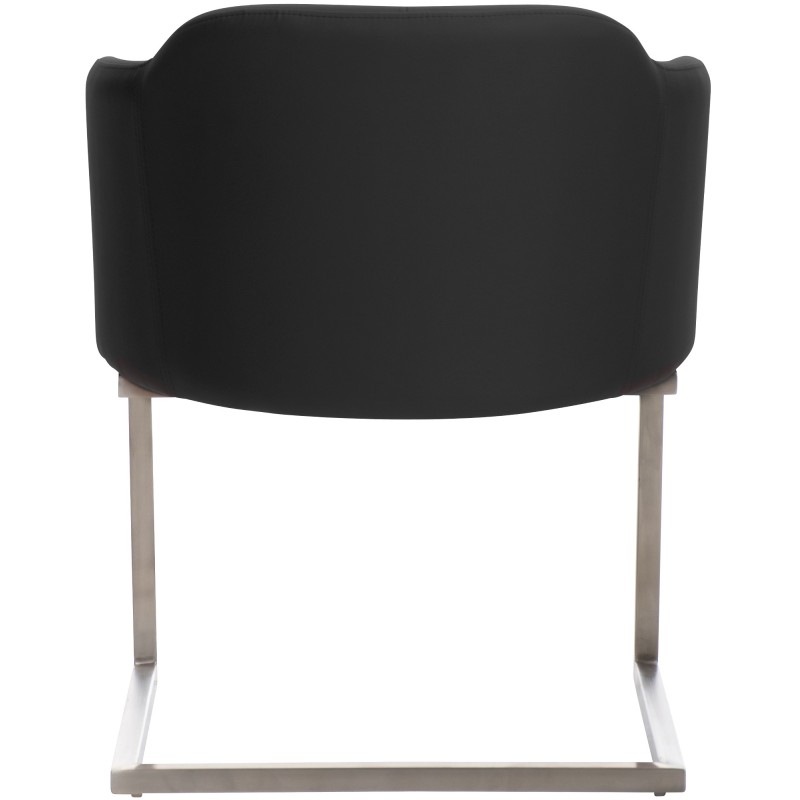 Magnus keinonahkainen vierailutuoli keinuvalla teräsrungolla