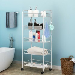 Harmaa 5-tasoinen rullakärry keittiöön ja toimistoon