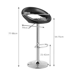 Kääntyvät mustat baarijakkarat, korkeussäädettävät ja mukavat