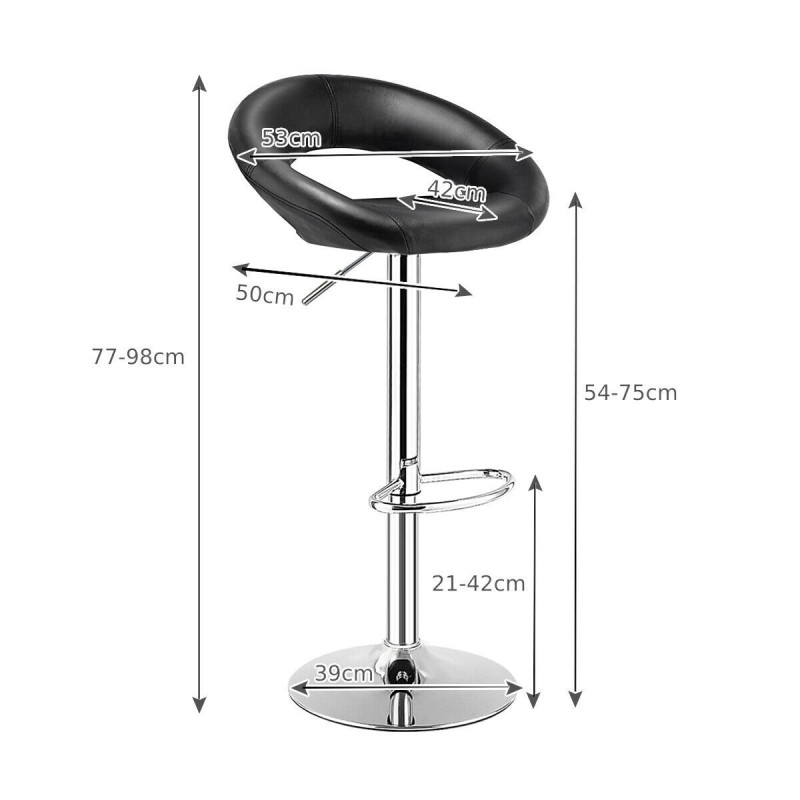 Kääntyvät mustat baarijakkarat, korkeussäädettävät ja mukavat