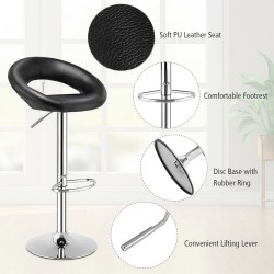 Kääntyvät mustat baarijakkarat, korkeussäädettävät ja mukavat