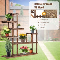 Monitasoinen ruskea puinen kukkateline sisä- ja ulkokäyttöön