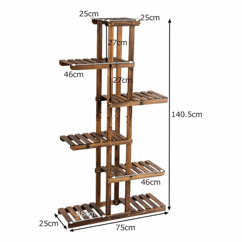 Monitasoinen puinen kukkateline sisä- ja ulkokäyttöön