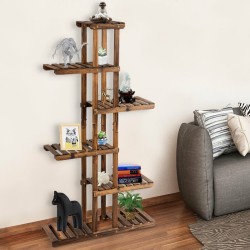 Monitasoinen puinen kukkateline sisä- ja ulkokäyttöön