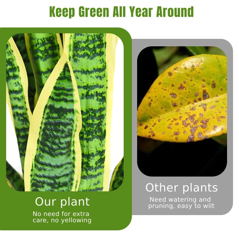 Keinotekoinen käärmeenkasvi ruukussa, 93 cm, keltainen, realistinen