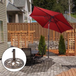 Pronssinen valurautainen aurinkovarjoteline, vakaa ja tyylikäs design