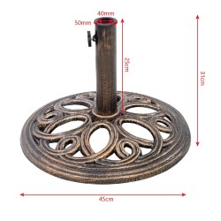 Pronssinen valurautainen aurinkovarjoteline, vakaa ja tyylikäs design