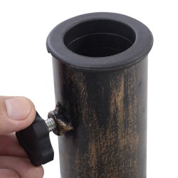 Pronssinen valurautainen aurinkovarjoteline, vakaa ja tyylikäs design