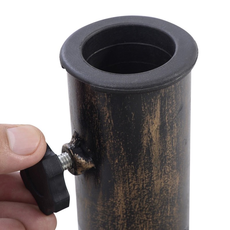 Pronssinen valurautainen aurinkovarjoteline, vakaa ja tyylikäs design