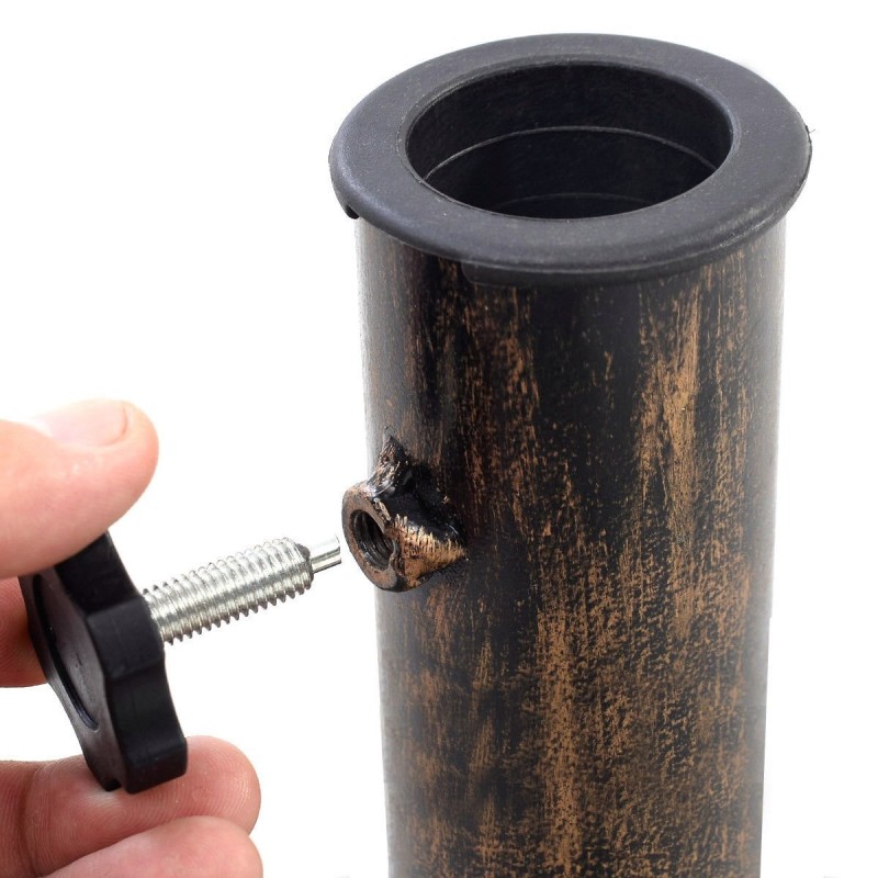 Pronssinen valurautainen aurinkovarjoteline, vakaa ja tyylikäs design