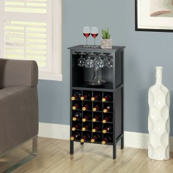 Kolonialistinen musta puinen viinikaappi 20 pullolle