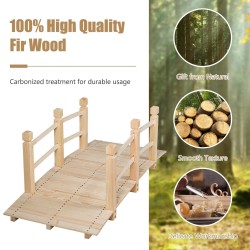 Puutarhasilta luonnonpuusta kaiteilla, 150 cm, säänkestävä