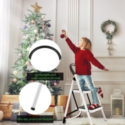 Kaksivaiheinen taitettava kotitaloustikas liukumattomalla alustalla