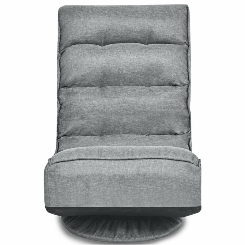 Harmaa säädettävä kääntyvä lattiatuoli irrotettavalla päällisellä Harmaa säädettävä kääntyvä lattiatuoli irrotettavalla päällisellä