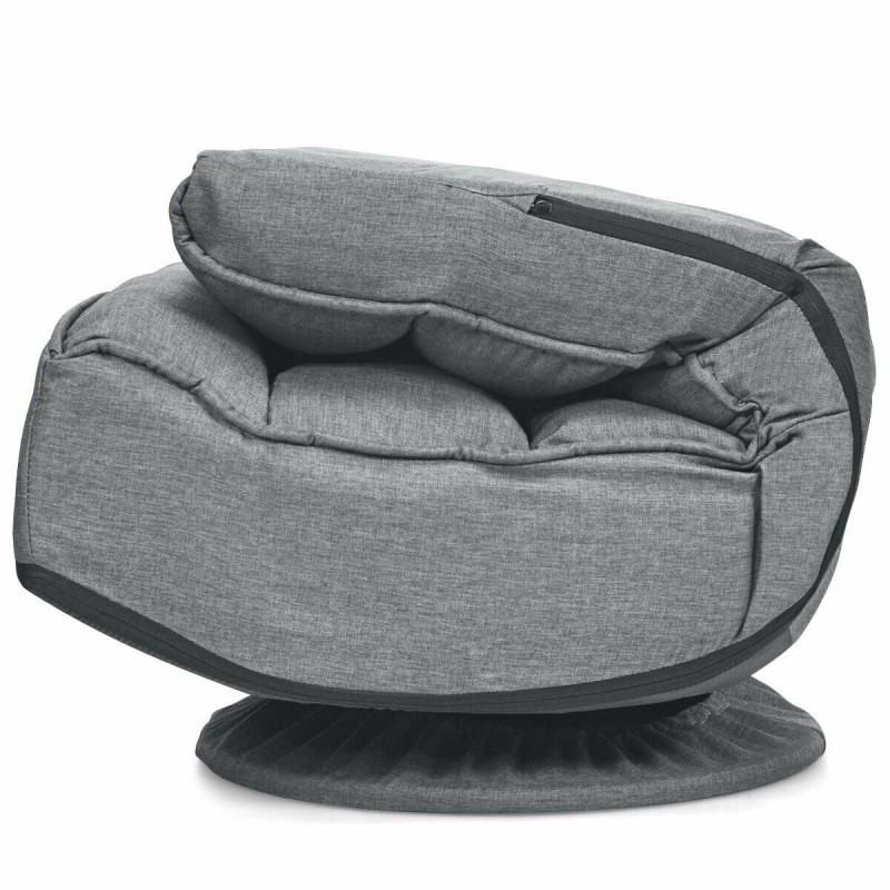 Harmaa säädettävä kääntyvä lattiatuoli irrotettavalla päällisellä Harmaa säädettävä kääntyvä lattiatuoli irrotettavalla päällisellä