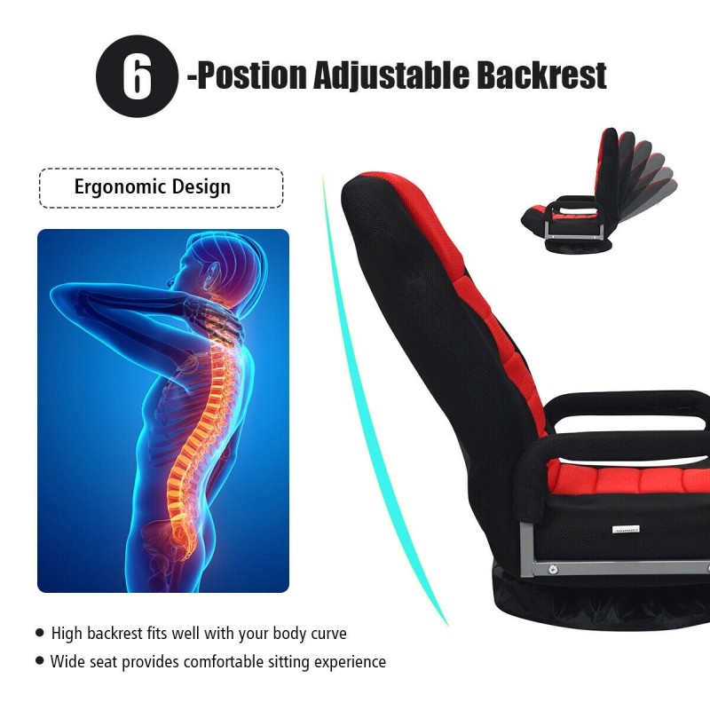 Kääntyvä ja taitettava lattiasohva, punainen, ergonominen design Kääntyvä ja taitettava lattiasohva, punainen, ergonominen design