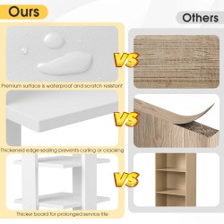 Puinen valkoinen 8-tasoinen kenkähylly monikäyttöinen säilytysratkaisu