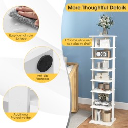 Puinen valkoinen 8-tasoinen kenkähylly monikäyttöinen säilytysratkaisu