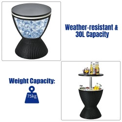 30L musta viileälaatikko pop-up kannella ulkokäyttöön