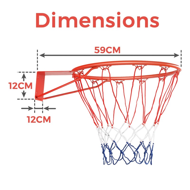 Seinään kiinnitettävä koripallokori sisä- ja ulkokäyttöön oranssi