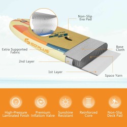 Puhallettava 11FT sup-lauta kesävesiseikkailuihin värikäs