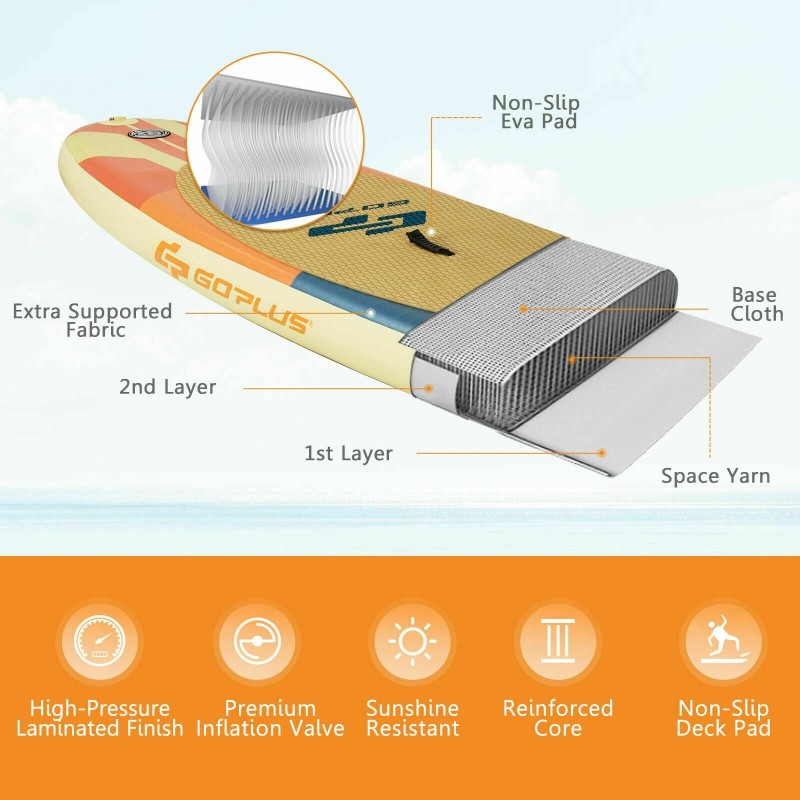 Puhallettava 11FT sup-lauta kesävesiseikkailuihin värikäs