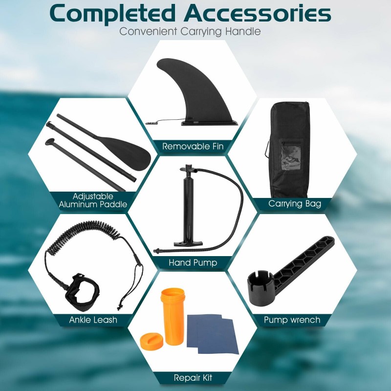 Vihreä ilmatäytteinen SUP-lauta 10.5FT käsipumpulla