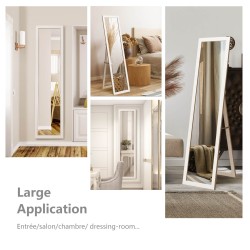 2 in 1 kokovartalopeili valkoisella puukehyksellä 37 x 155 cm