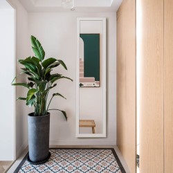 2 in 1 kokovartalopeili valkoisella puukehyksellä 37 x 155 cm