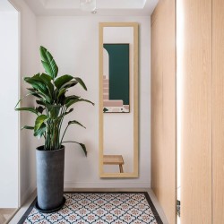 2 in 1 kokovartalopeili puukehyksellä, luonnollinen 37 x 155 cm