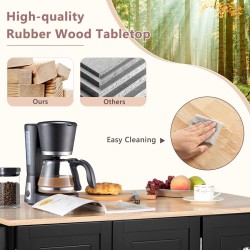 Keittiösaarekevaunu musta 3 laatikkoa ja 2-ovinen kaappi