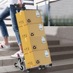 Monikäyttöinen taittuva käsikärry musta alumiiniportaiden kiipeämiseen