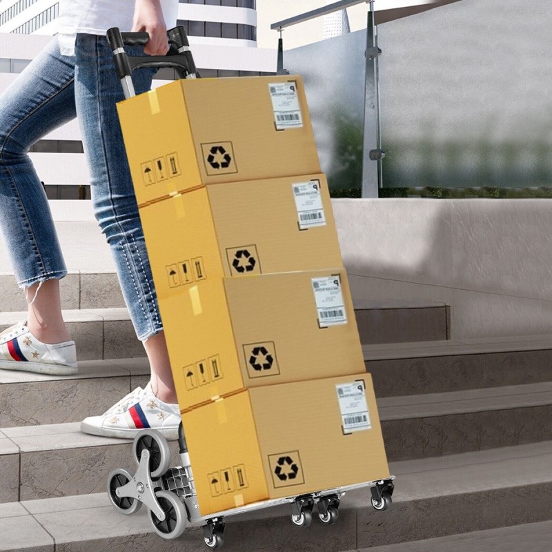 Monikäyttöinen taittuva käsikärry musta alumiiniportaiden kiipeämiseen