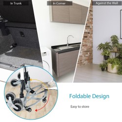 Monikäyttöinen taittuva käsikärry musta alumiiniportaiden kiipeämiseen