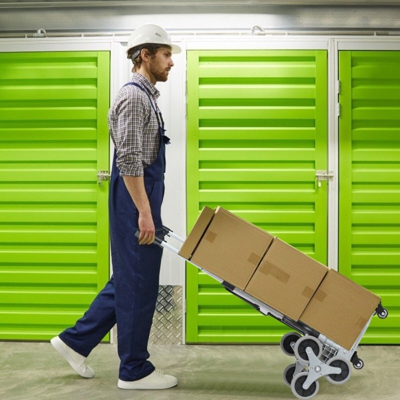 Monikäyttöinen taittuva käsikärry musta alumiiniportaiden kiipeämiseen