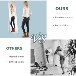 Valkoinen vapaasti seisova kokovartalopeili 160 x 37 cm